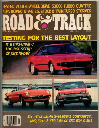 ROAD & TRACK 1985 AUG - CALLAWAY-ALFA, GOLF SYNCRO